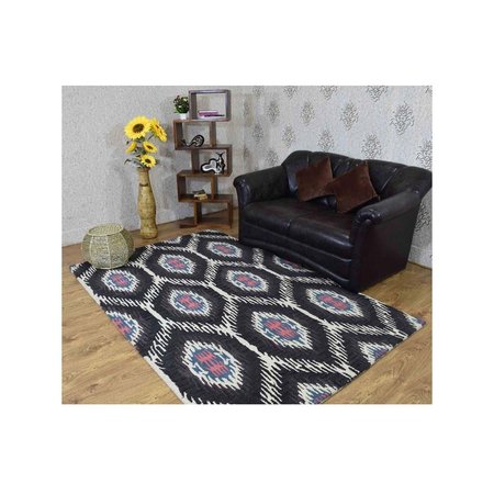 GLITZY RUGS 9 x 12 ft. Hand Tufted Wool Area Rug, Brown Beige - Geometric UBSK00650T0401A17